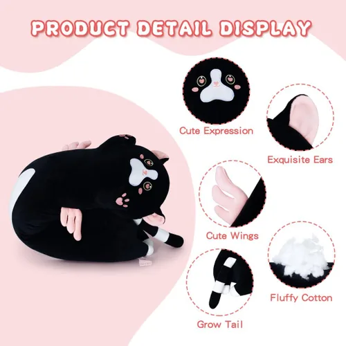 Miniatura 3 de Almohada larga de gato para niños, lindos regalos de animales de peluche para niñas, juguete de gato de felpa larga para cumpleaños, almohada suave