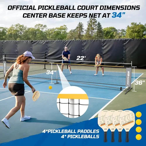 Miniatura 5 de Haokelball Juego de red de bádminton, voleibol y pickleball, sistema de redes todo en uno portátil de 22 pies para interior y exterior con altura