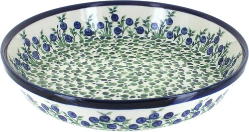 Miniatura 2 de Plato para pastel de tulipán azul de cerámica polaca de rosa azul
