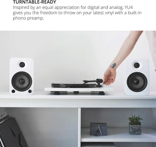 Miniatura 5 de Kanto YU4GW Altavoces alimentados con Bluetooth y preamplificador de phono incorporado Encendido y apagado automáticos Control remoto incluido