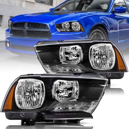 Miniatura 9 de Conjunto de faros halógenos compatible con Dodge Charger 2015-2023 con doble barra LED DRL, par izquierdo del conductor izquierdo