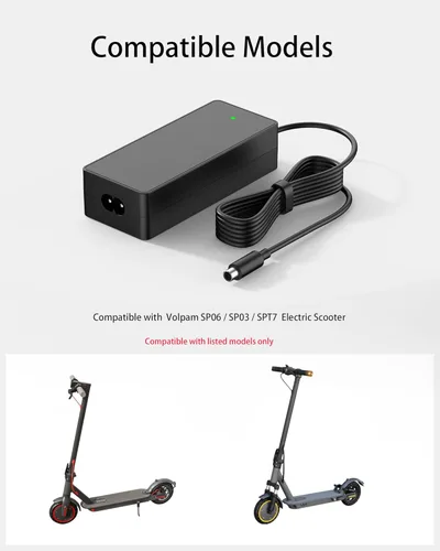 Miniatura 4 de VHBW Cargador de 42V 1.7A para VOLPAM Scooter eléctrico SP06 SP03 SPT7, adaptador de corriente de repuesto para scooter de batería de iones de litio