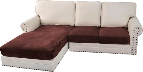 Miniatura 160 de H.VERSAILTEX - Funda de terciopelo elástica y afelpada para protección de cojines de sofá biplaza, silla o sofá, 2 piezas, tamaño grande, color gris