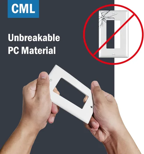 Miniatura 3 de CML Placas Decorativas de Pared, Paquete de 50 Cubiertas para Receptáculos de Toma de Corriente, Placas de Interruptor de 1-Gang, Tamaño Estándar