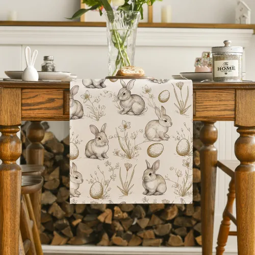 Miniatura 2 de Artoid Mode Camino de mesa de Pascua floral de 7.33 oz/m² (7.41 oz/m²), flores de primavera de temporada, decoración de mesa de comedor