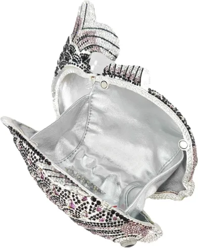 Miniatura 6 de Boutique De FGG Bolsos de mano con diamantes de imitación de pescado para mujer, bolsos formales de noche, bolso de graduación, boda, fiesta, bolsa