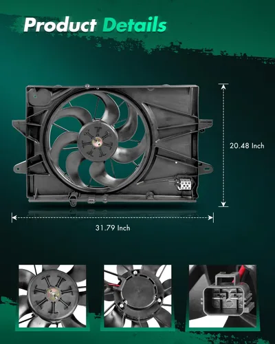 Miniatura 2 de SCITOO Conjunto de ventilador de refrigeración del condensador del radiador del motor compatible con Chevrolet y para modelos GMC para Equinox