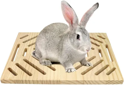 Miniatura 8 de Litewoo Juguetes masticables de madera para el cuidado de los dientes y garras de la tabla de arañazos de conejo, chinchilla, cobaya, conejo, A