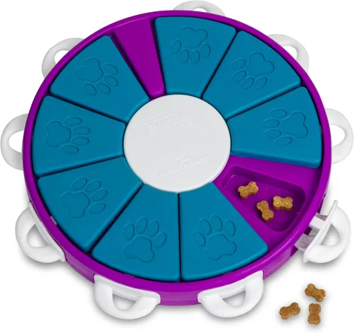 Miniatura 12 de Outward Hound por Nina Ottosson Multipuzzle Nivel 4 Experto Rompecabezas para Perros con Tratamientos para Enriquecimiento, Azul Multipuzzle (Verde)