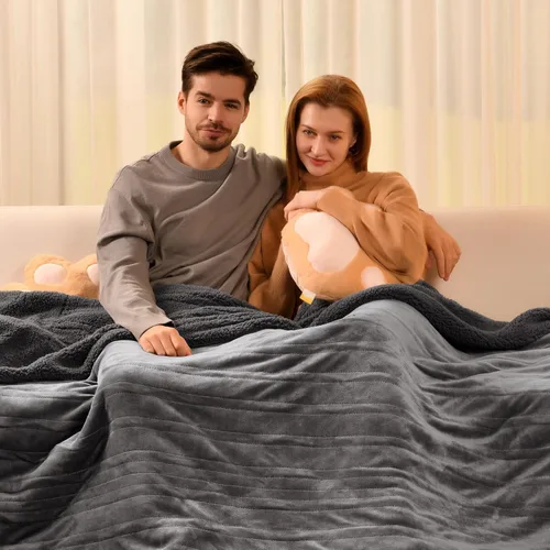 Miniatura 11 de Bearhug Manta eléctrica, 50 x 60 pulgadas, con 6 niveles de calefacción y apagado automático de 4 horas, lavable a máquina, de terciopelo suave a