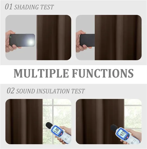Miniatura 5 de DWCN Cortinas 100% opacas de 84 pulgadas de largo para dormitorio con forro negro, paneles de cortina de ventana de doble capa con aislamiento Azul