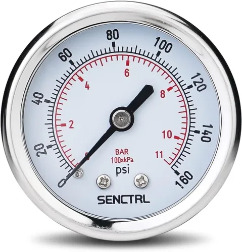 Miniatura 8 de SENCTRL Medidor de presión de 200 psi, tamaño de dial de 2 pulgadas, montaje trasero 1/4 NPT, impermeable, caja de acero inoxidable, para filtro