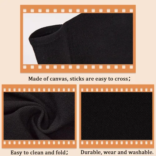 Miniatura 6 de GORGECRAFT Fundas para sillas de directores de 21 ~ 16 x 8 ~ 21 pulgadas, funda de asiento de lona negra para asiento y respaldo con palo de madera