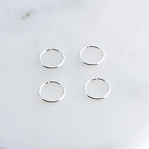 Miniatura 3 de Juego de 2 pares de anillos de nariz para cartílago pequeños para mujer, tragus, tabique, hélix, múltiples piercings finos