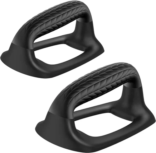 SELEWARE Barras de realce para empujar, barras de pie, mango de goma suave que proporciona un agarre cómodo, apto para calistenia, fitness, B: Negro