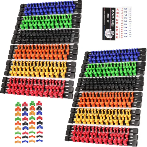 Miniatura 12 de SWANLAKE Organizador Soporte de Dados, 9 PIEZAS 1/4 pulgada x 48 clips, 3/8 pulgada x 45 clips, 1/2 pulgada x 36 clips, Soporte de Riel de Clip