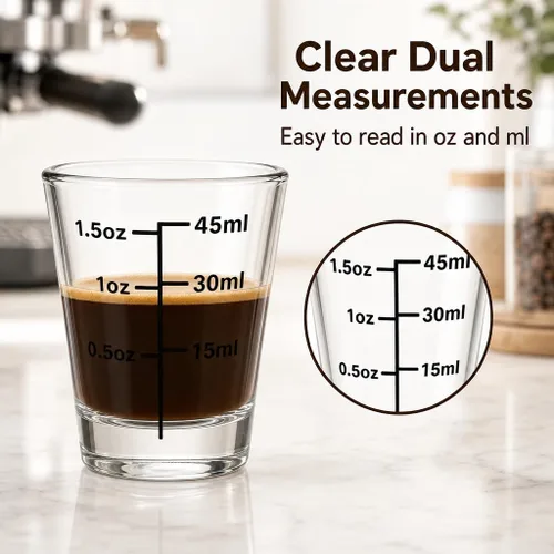 Miniatura 5 de Paquete de 12 vasos de chupito de 1.8 onzas a granel con base pesada, juego de vasos de chupito de medición transparentes para café, vodka, tequila