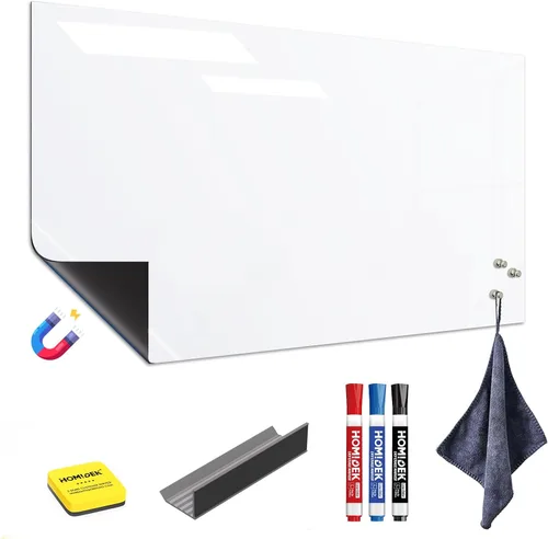HOMiDEK Pizarra blanca grande con respaldo magnético: hoja de escritura flexible de borrado en seco de 17 x 24, pizarra blanca extraíble para