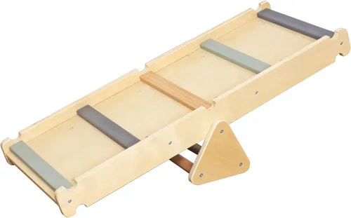 Miniatura 6 de Juego de escalada plegable para niños con escalera, rampa, haz de equilibrio; juguetes de escalada de madera triangular para niños pequeños de 1 a 3