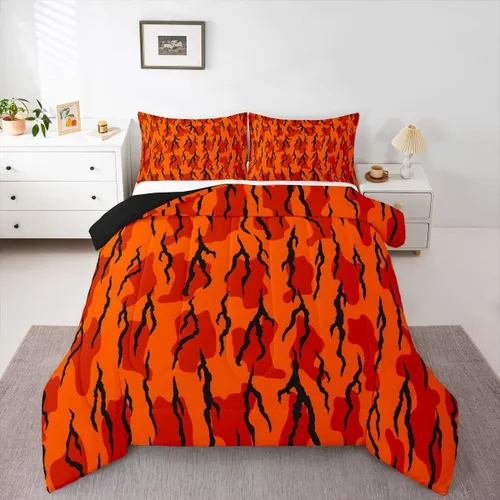 Miniatura 12 de Feelyou Juego de edredón de camuflaje de avión para niños, juego de ropa de cama con decoración de avión de camuflaje para adolescentes y niños