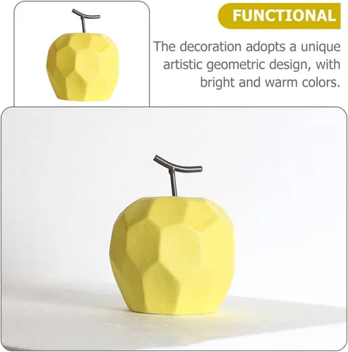 Miniatura 4 de BESPORTBLE Figuras de frutas de cerámica Escultura geométrica de manzana Escultura de cerámica Fruta de cerámica para el hogar Pantalla de cerámica