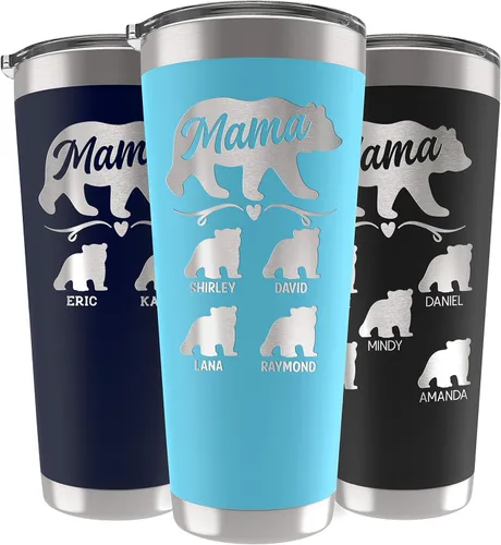 Miniatura 8 de Vaso de Mamá Oso, vaso personalizado para mamá Oro Rosa