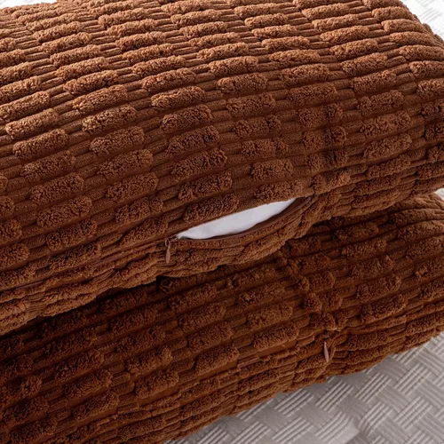 Miniatura 275 de Fancy Homi - Paquete de 2 fundas de almohada decorativas de color taupe de 22 x 22 pulgadas para sala de estar, sofá, cama, estilo rústico, bohemio