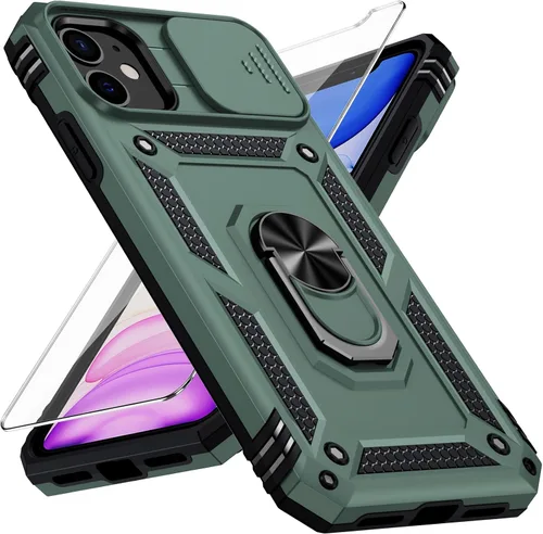 Miniatura 17 de Funda para iPhone 11 Pro con cubierta para lente de cámara, protector de pantalla HD, protección contra caídas de grado militar de 10 pies, soporte