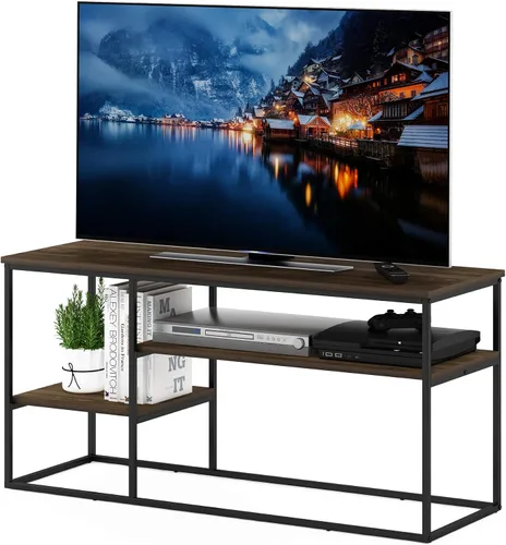 Miniatura 25 de Furinno JAYA - Soporte grande para televisores de hasta 50 pulgadas, nuez de nogal/negro/marrón oscuro de Columbia Nuez Columbia/Negro/Marrón Oscuro