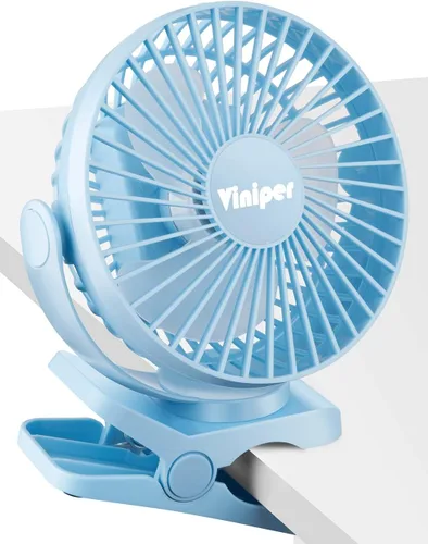 Miniatura 13 de Viniper Ventilador USB con clip de 6 pulgadas, ventilador de escritorio pequeño y portátil: rotación de 360°, ventilador de mesa de viento de 3
