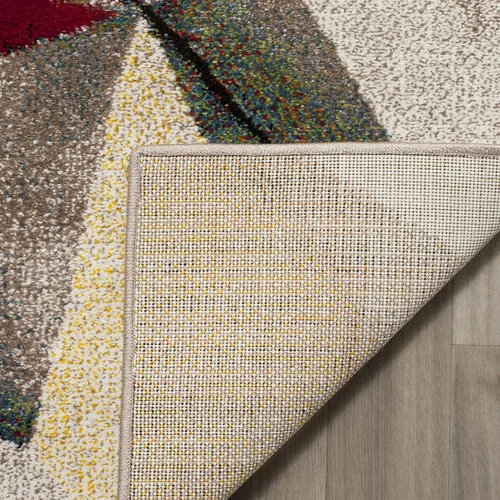 Miniatura 3 de SAFAVIEH Porcello Collection - Alfombra decorativa de 2 pies 3 pulgadas x 4 pies, gris claro y naranja, diseño abstracto moderno, no desprende