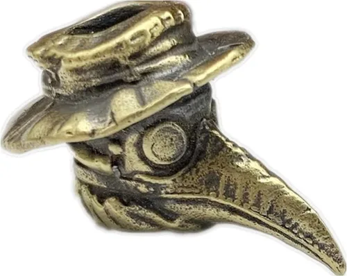 Miniatura 11 de Retro latón Plague Doctor edc perlas llavero DIY accesorios cuentas de paracord