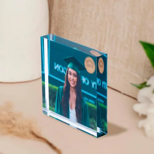 Miniatura 5 de Bloque de fotos acrílico, regalos de fotos personalizados, 3.5 x 3.5 pulgadas 0.6 pulgadas de grosor Impresión acrílica personalizada