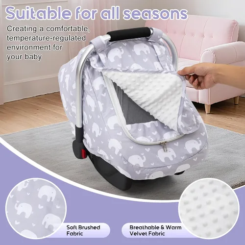 Miniatura 2 de Funda de asiento de automóvil para bebé, funda de asiento de automóvil infantil cálida de visón para niñas y niños, funda universal para asiento