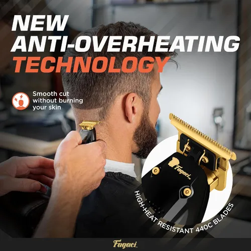 Miniatura 7 de Fagaci Cortadora de pelo para hombre, Turbo Power con corte preciso, cuchillas ajustadas de cero huecos para cortes limpios y finos