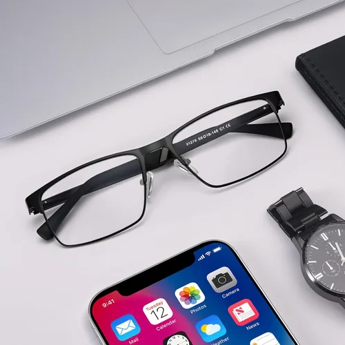 Miniatura 3 de Dollger Gafas de luz azul para hombre, marco de metal, rectangular, pantalla de computadora, lentes de bloqueo de luz azul