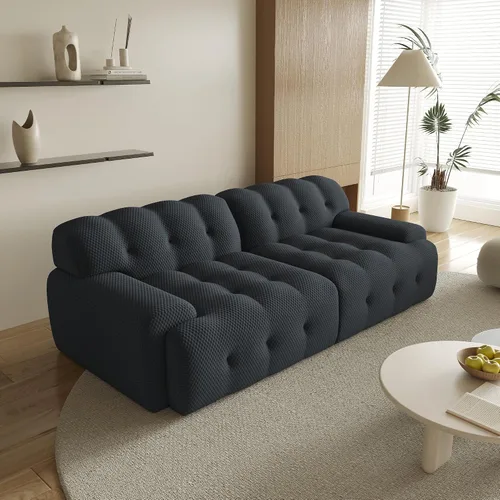 Miniatura 3 de Sofá modular modular de 86.6 pulgadas, sofá biplaza de gran tamaño, tela de malla 3D, cómodo sofá de nube, sofá curvado para sala de estar, oficina