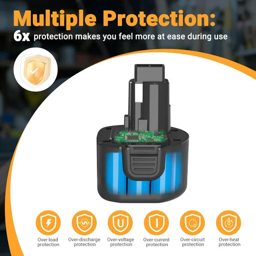 Miniatura 5 de Shentec Batería de 9.6V 4000Ah compatible con Black & Decker PS120 A9251 DE9036 DW9061 PS310 PS3350 CD9600 PS3300 Power Tool Paquetes