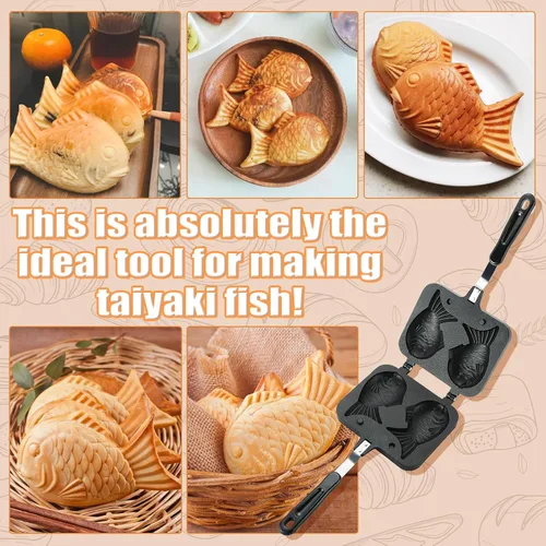 Miniatura 8 de MAOPINER Molde para hacer gofres de burbujas, molde para gofres, olla antiadherente de doble cara para hacer waffles de huevo y forma de pez