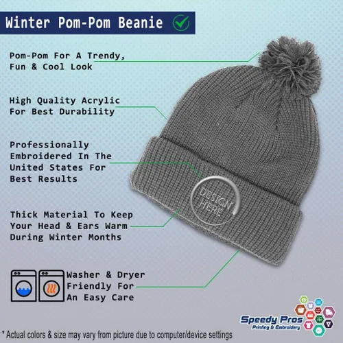 Miniatura 2 de Pom Pom Beanies for Women Yo Amo Bogot Colombia Embroidery Skull Cap 1