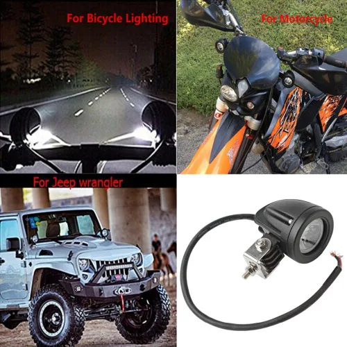 Miniatura 9 de 2 unids 10 W mini motocicleta niebla conducción luces LED Spot Beam POD trabajo lámpara auxiliar Offroad camión Dirt Bike 12V 24V (10W)