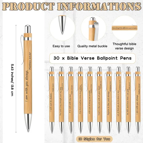 Miniatura 2 de Colarr 30 juegos de regalos cristianos a granel para el día del padre, marcadores de versículos bíblicos con colgante de cruz de madera