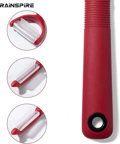 Miniatura 7 de Rainspire Juego de pelador de 3 piezas, pelador de verduras giratorio de alta calidad, accesorios de cocina, pelador de manzanas, pelador de papas