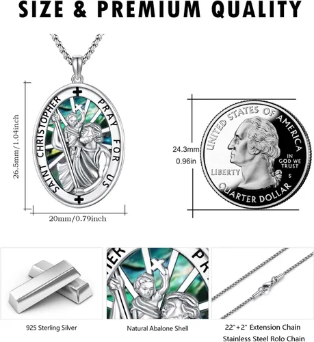 Miniatura 404 de Collar de plata de ley 925 con medalla de San Patrón, colgante de protección católica, amuleto, joyería religiosa para hombres y mujeres