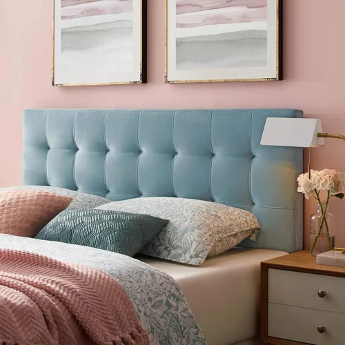Miniatura 6 de Modway Lily Biscuit - Cabecero de terciopelo con estilo capitoné para cama individual, color gris