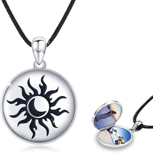 OHAYOO Medallón de collar de conejo que sostiene fotos de plata de ley 925, medallón de fotos de conejo, regalos personalizados para mujeres, niñas,