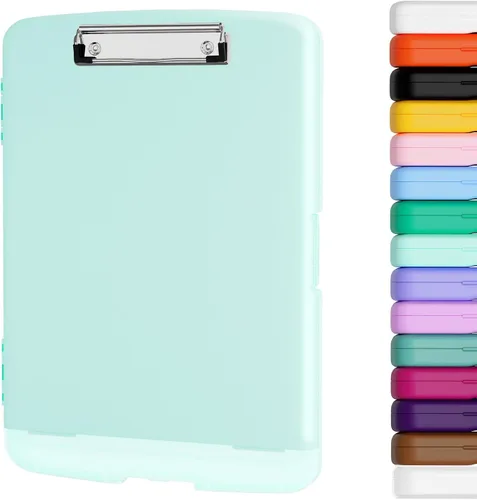 Miniatura 14 de Piasoenc Portapapeles con almacenamiento, caja de organización de 8.5 x 11 pulgadas con soporte para bolígrafo y carpeta de papel legal A4, folio