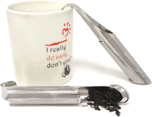 Miniatura 4 de Honbay 2 filtros de acero inoxidable para infusión de té, tubos con gancho para hojas sueltas hierbas y especias