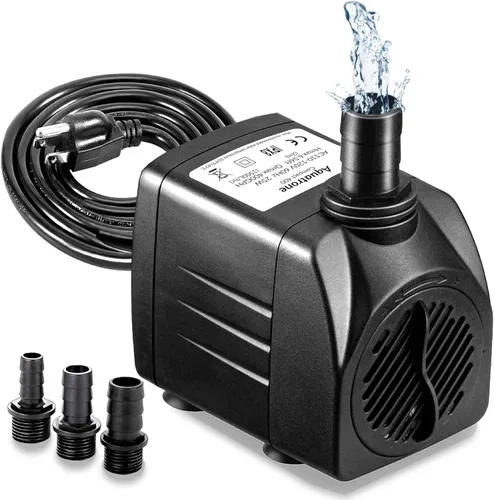 Bomba sumergible de 400 GPH de 25 W, bomba de agua ultra silenciosa para fuente, 1500 l/h, elevación de 6.56 pies de altura, 3 boquillas - Bomba de