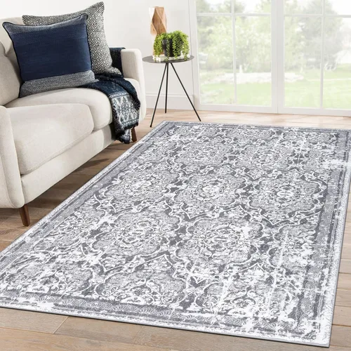 Miniatura 7 de Vaukki Alfombra para sala de estar, alfombra vintage peluda suave para lavandería, alfombra antideslizante para cocina, alfombra lavable